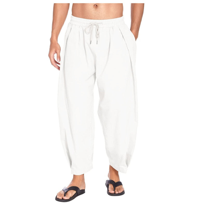 Men's Loose Fit Drawstring Casual Trousers