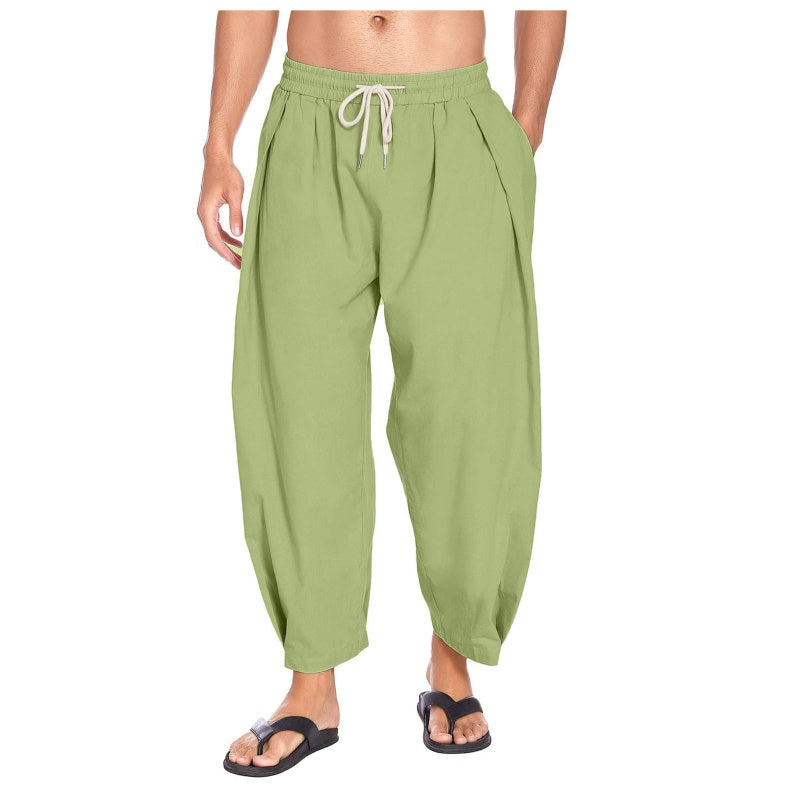 Men's Loose Fit Drawstring Casual Trousers