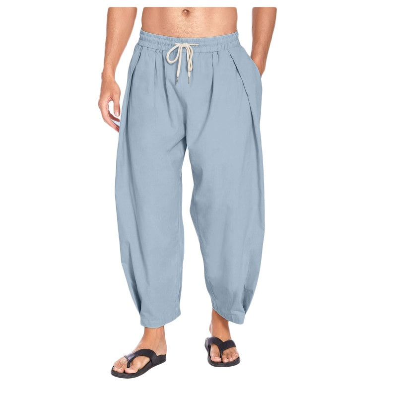 Men's Loose Fit Drawstring Casual Trousers