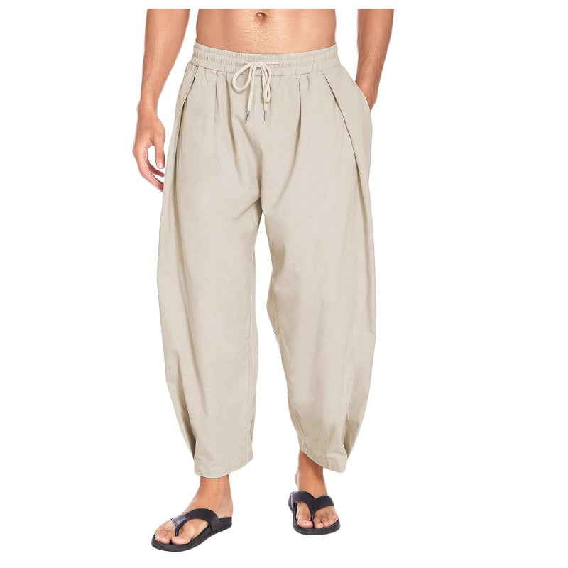 Men's Loose Fit Drawstring Casual Trousers