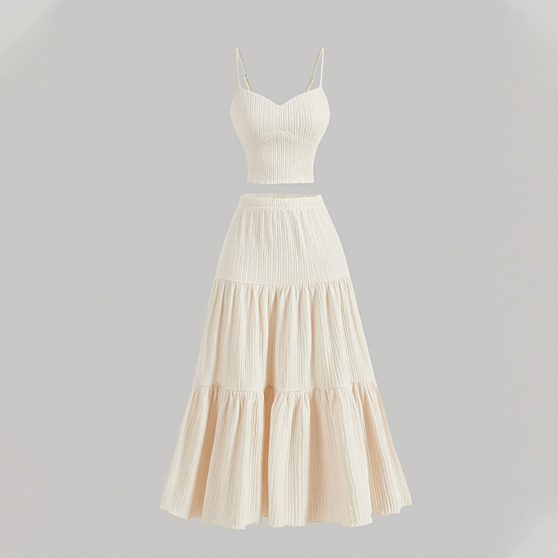 High Waist A-Line Skirt and Cami Top Set
