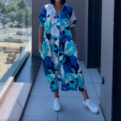 Women's Casual Elegant Printed V-Neck Dress