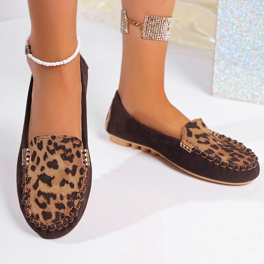 🌸Spring Hot Sale-🌸Women's Fashion Leopard Print Patchwork Loafers