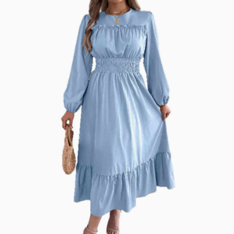 👗New arrival 50% OFF!🥰Women's Long-Sleeve Smocked Ruffle Maxi Dress