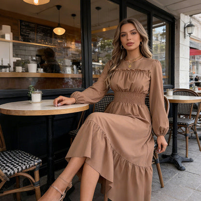 👗New arrival 50% OFF!🥰Women's Long-Sleeve Smocked Ruffle Maxi Dress