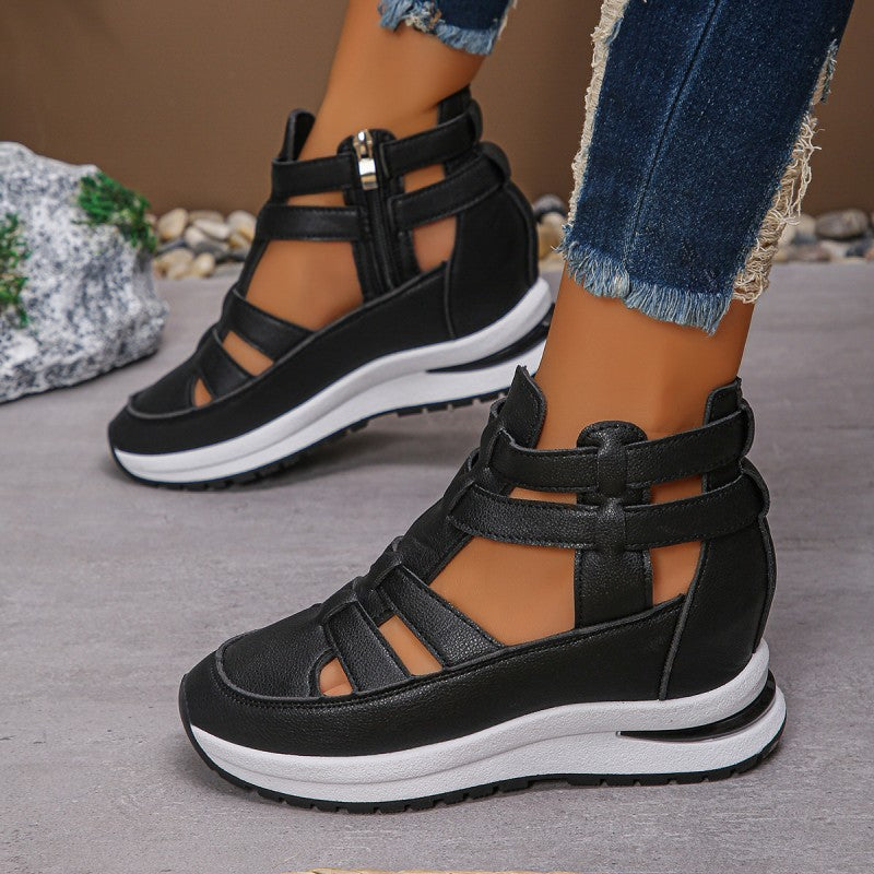 ⏰Women's Fashion Breathable Wedge Sandals with Side Zipper Closure