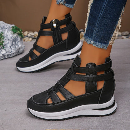 ⏰Women's Fashion Breathable Wedge Sandals with Side Zipper Closure