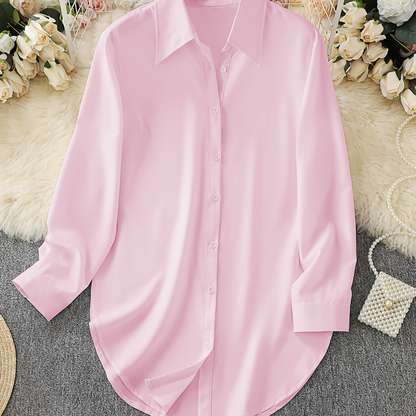 Women's Long Sleeve Shirt with High-Low Hem