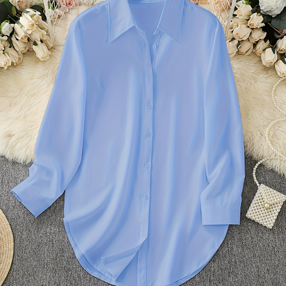 Women's Long Sleeve Shirt with High-Low Hem