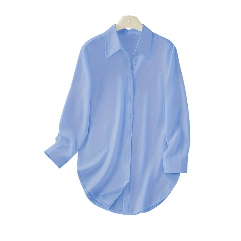 Women's Long Sleeve Shirt with High-Low Hem