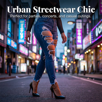 High-Waisted Ripped Skinny Jeans for Women