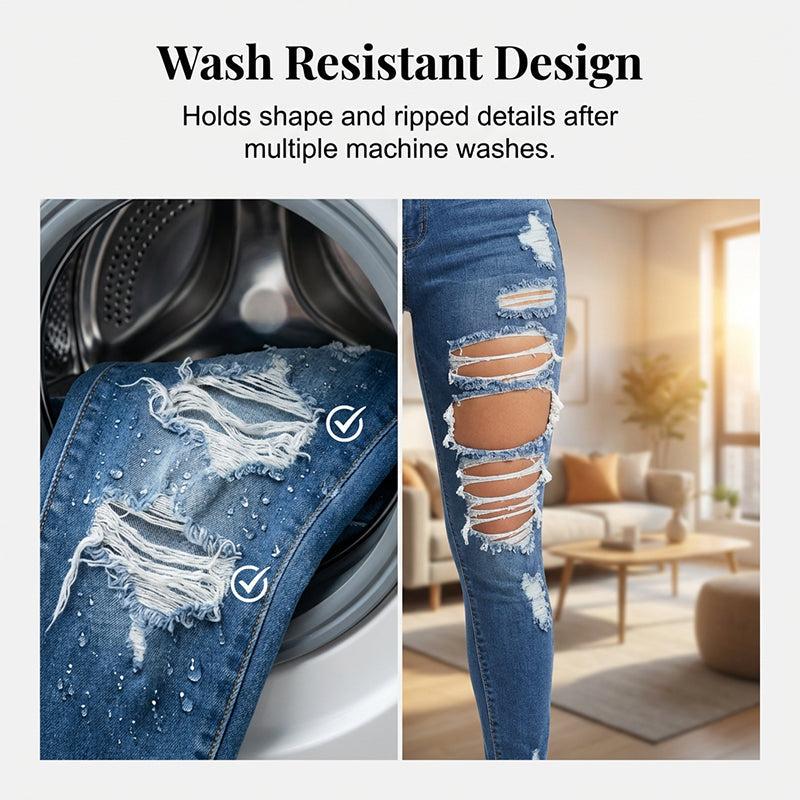 High-Waisted Ripped Skinny Jeans for Women