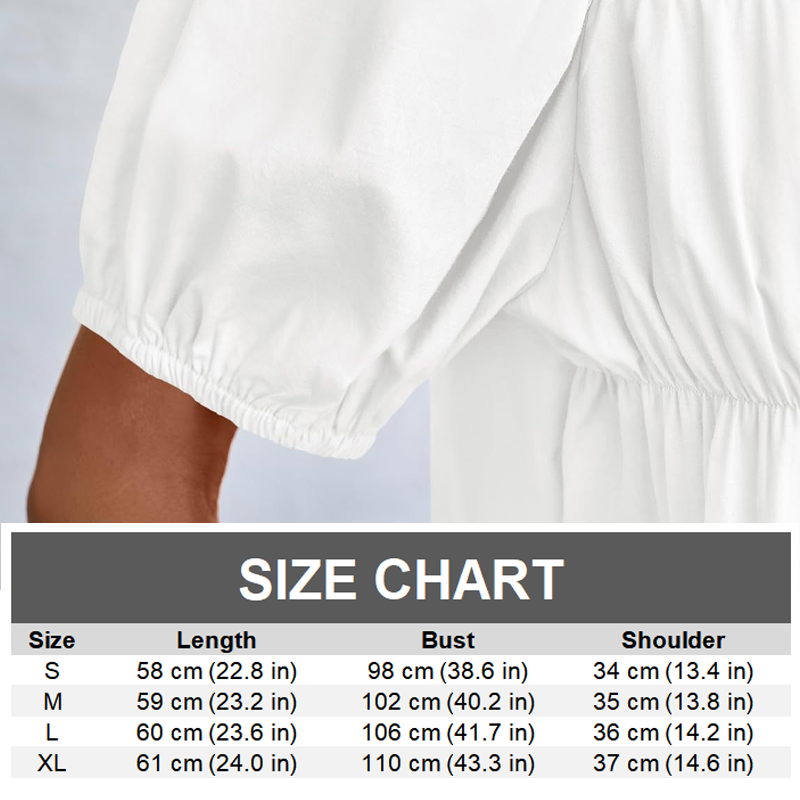 Women's Puff Sleeve Smocked Peplum Top – Romantic Fit, Flowy Tiered Hem & Chic White Style 👗