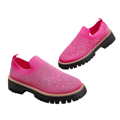 Women's Rhinestone Sparkle Slip-On Loafers