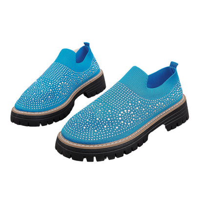 Women's Rhinestone Sparkle Slip-On Loafers