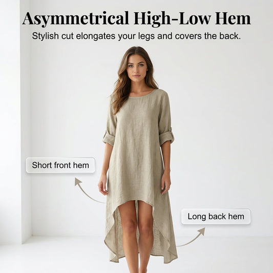 Women's Long Sleeve High-Low Tunic Top