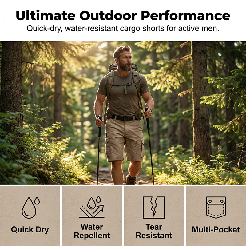 Men's Multi-Pocket Tactical Cargo Shorts