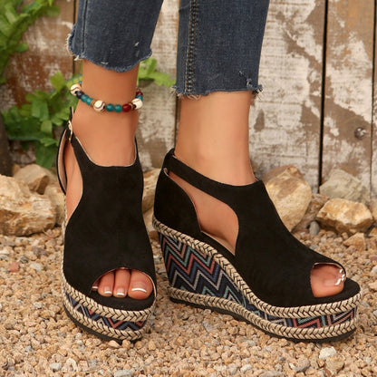 📢📢BIG SALE !!⏰Women's Platform Buckle Strap Peep Toe Sandals