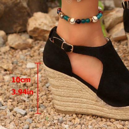 📢📢BIG SALE !!⏰Women's Platform Buckle Strap Peep Toe Sandals