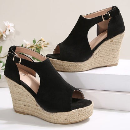 📢📢BIG SALE !!⏰Women's Platform Buckle Strap Peep Toe Sandals