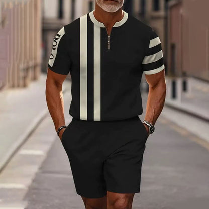 Men's Quarter-Zip Shirt & Shorts Set