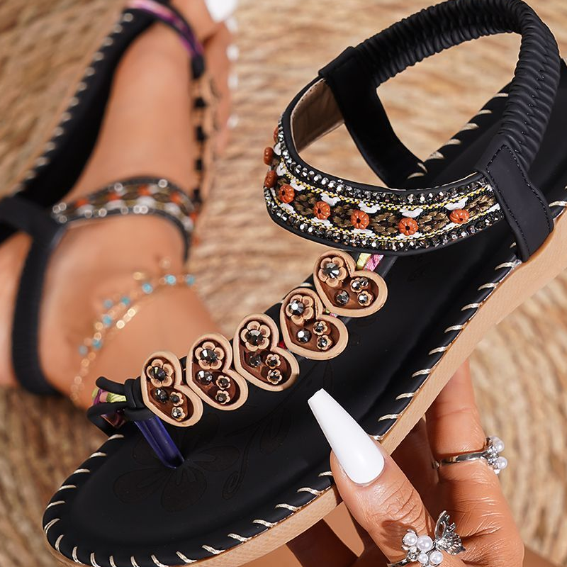 Women's Bohemian Beaded Flat Sandals
