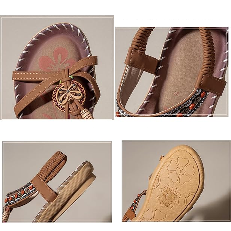 Women's Bohemian Beaded Flat Sandals