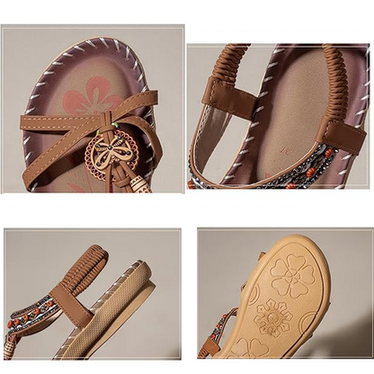 Women's Bohemian Beaded Flat Sandals