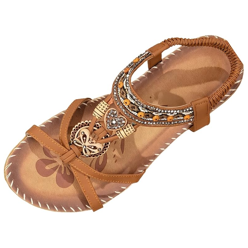 Women's Bohemian Beaded Flat Sandals