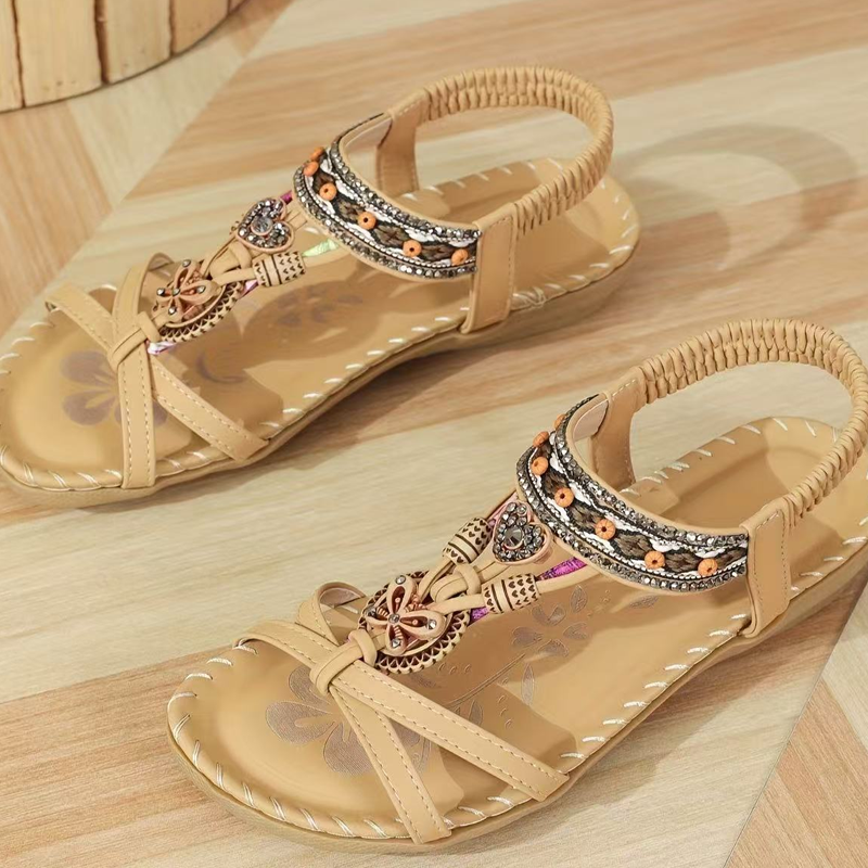 Women's Bohemian Beaded Flat Sandals