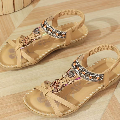 Women's Bohemian Beaded Flat Sandals