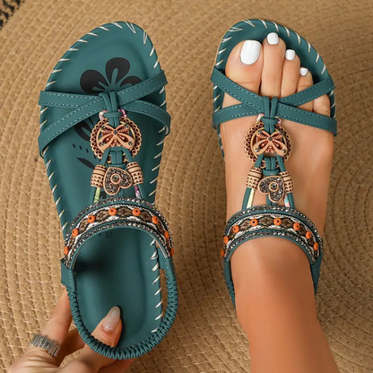 Women's Bohemian Beaded Flat Sandals