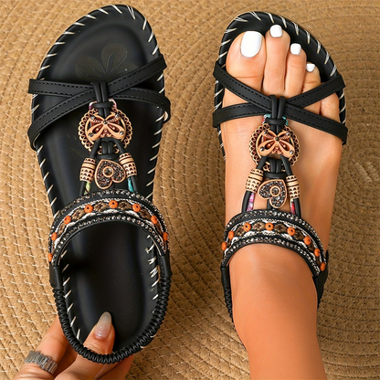 Women's Bohemian Beaded Flat Sandals