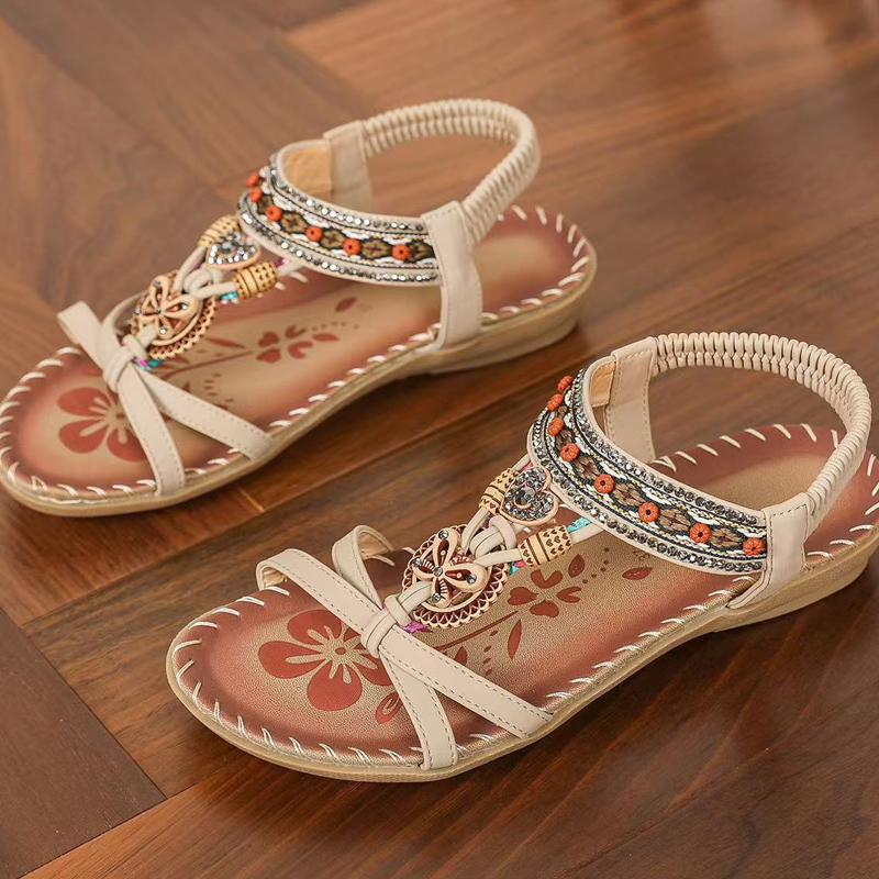 Women's Bohemian Beaded Flat Sandals