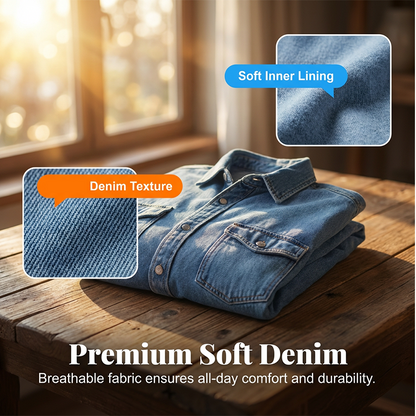 Women's Casual Long Sleeve Denim Shirt Jacket