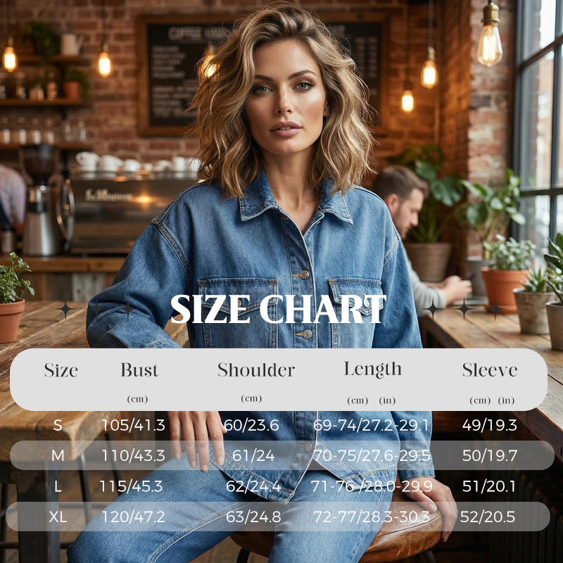 Women's Casual Long Sleeve Denim Shirt Jacket