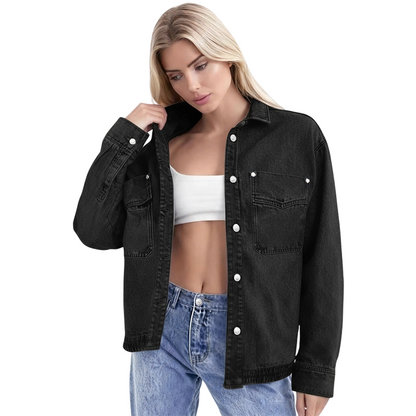 Women's Casual Long Sleeve Denim Shirt Jacket