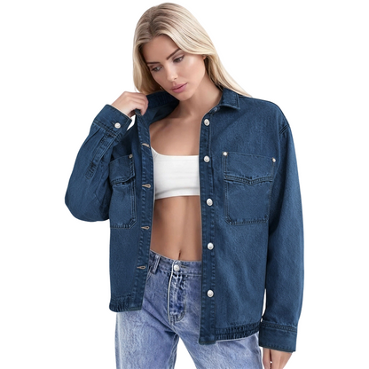 Women's Casual Long Sleeve Denim Shirt Jacket