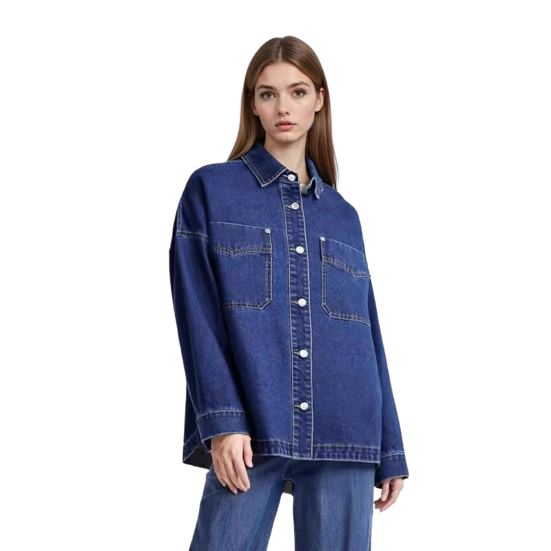 Women's Casual Long Sleeve Denim Shirt Jacket