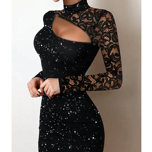 Women’s Stylish Long Sleeve Cutout Bodycon Dress