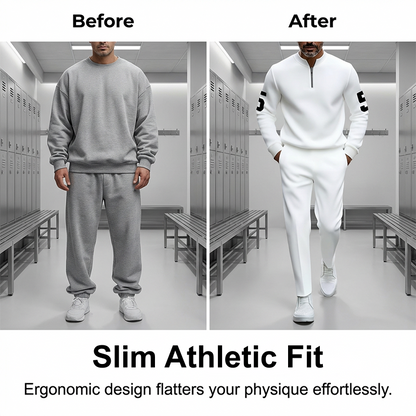Men's Half-Zip Top & Pants 2-Piece Set