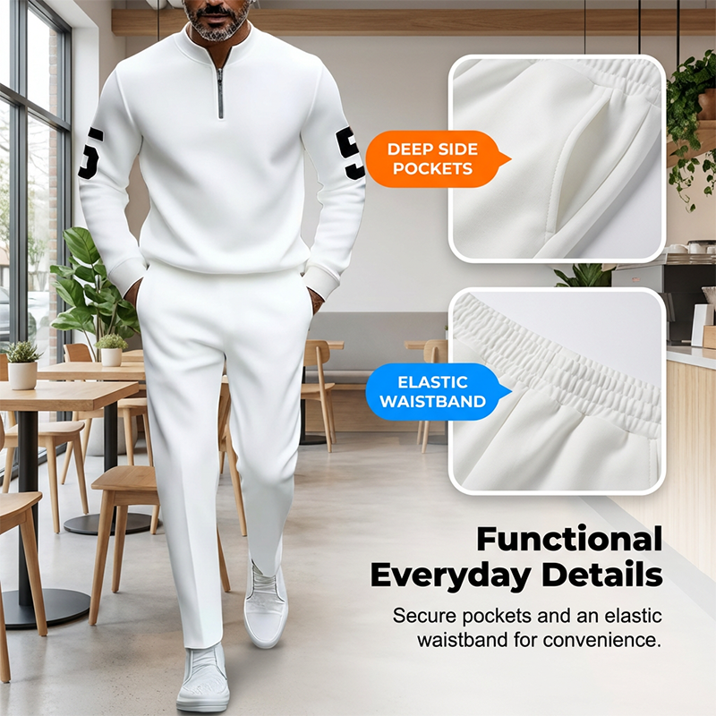 Men's Half-Zip Top & Pants 2-Piece Set
