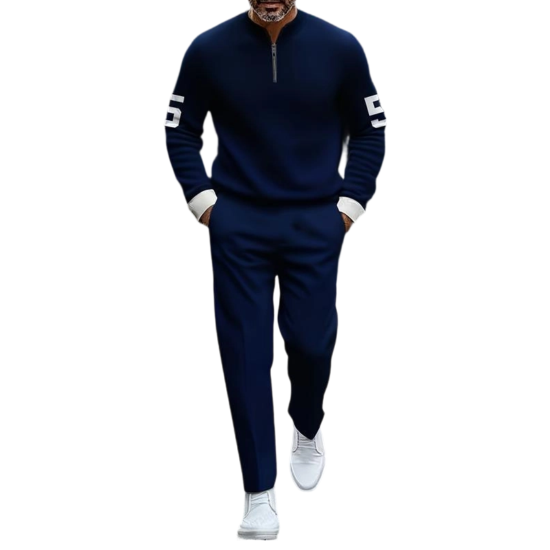 Men's Half-Zip Top & Pants 2-Piece Set