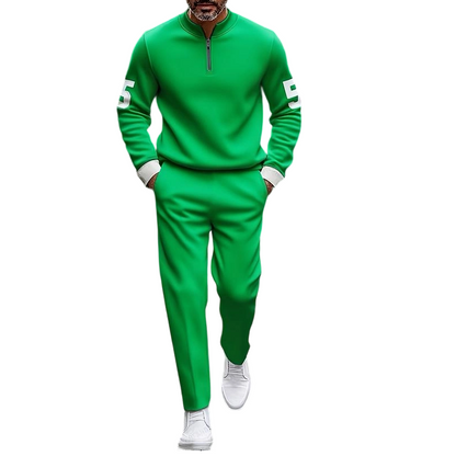Men's Half-Zip Top & Pants 2-Piece Set
