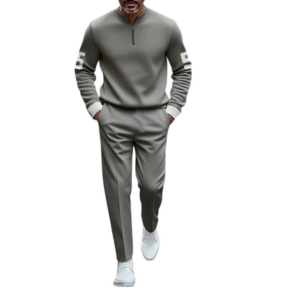 Men's Half-Zip Top & Pants 2-Piece Set
