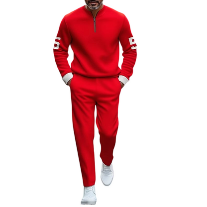 Men's Half-Zip Top & Pants 2-Piece Set