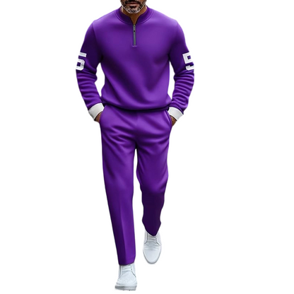 Men's Half-Zip Top & Pants 2-Piece Set