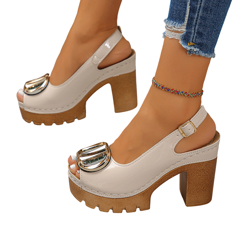 ⏳Time-Limited Special⏰Chunky Heel Sandals – 9.5cm Block Heel, Secure Buckle & Rugged Grip 💃