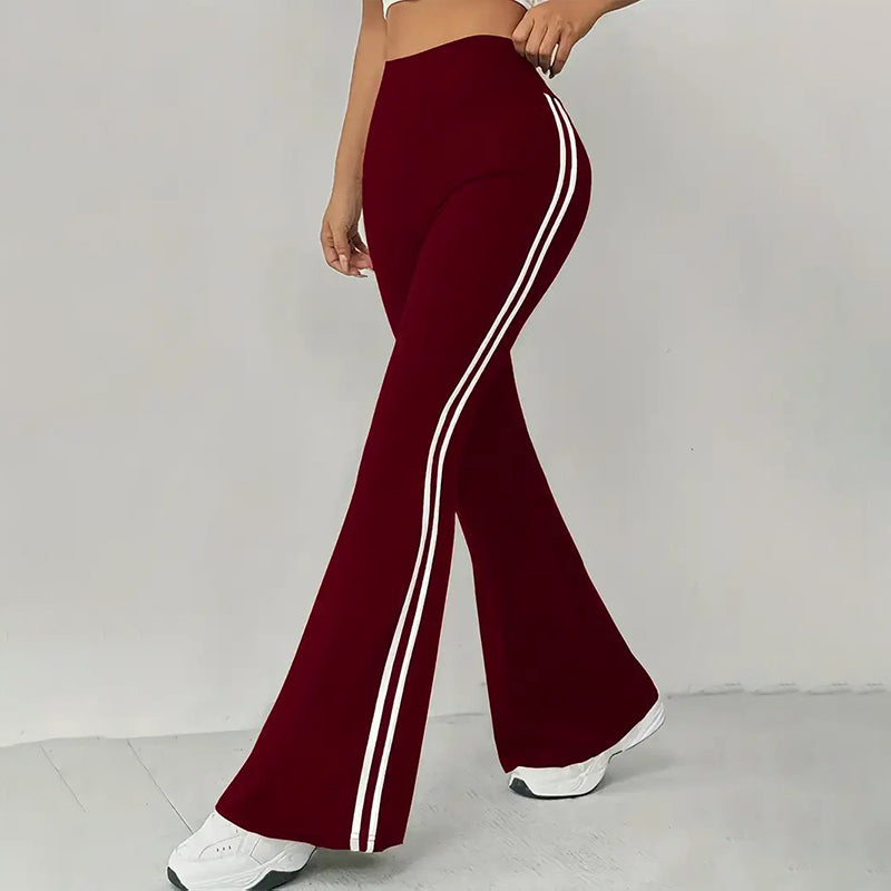 High-Waist Side Stripe Flared Pants