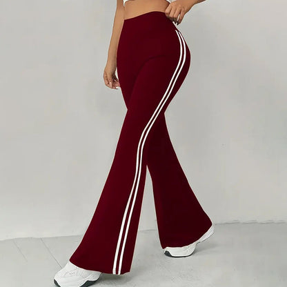High-Waist Side Stripe Flared Pants